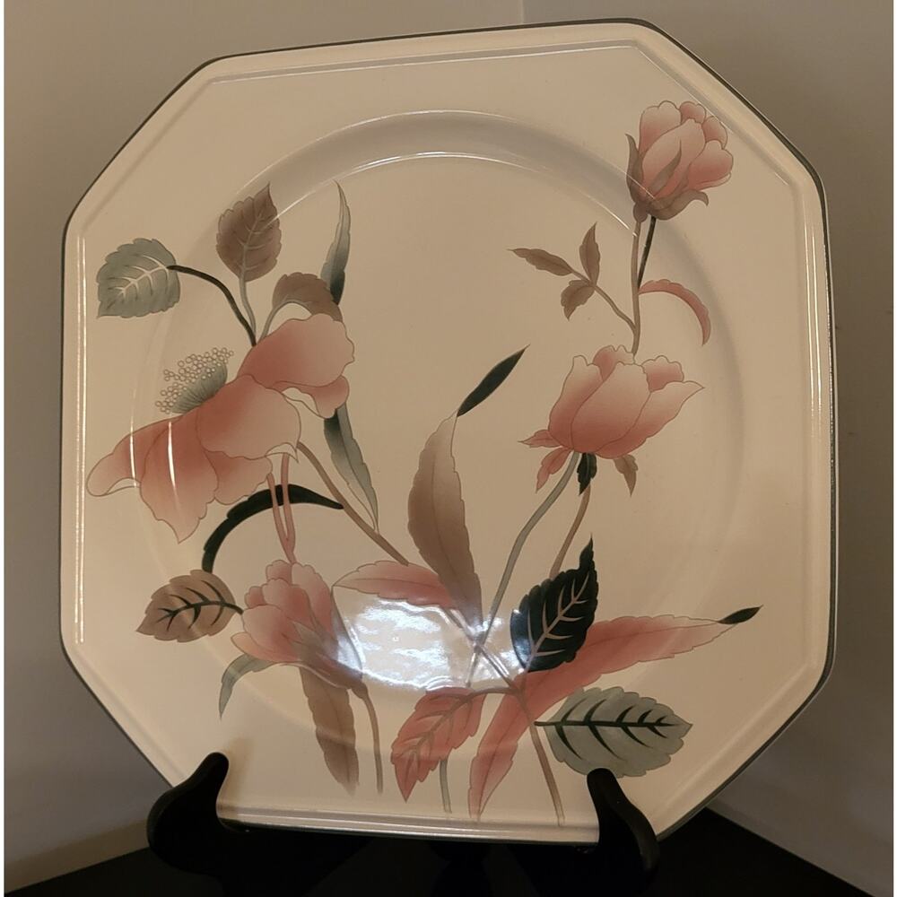 Vintage Mikasa Continental Silk Flowers Chop Plate 12" Serving Platter Japan